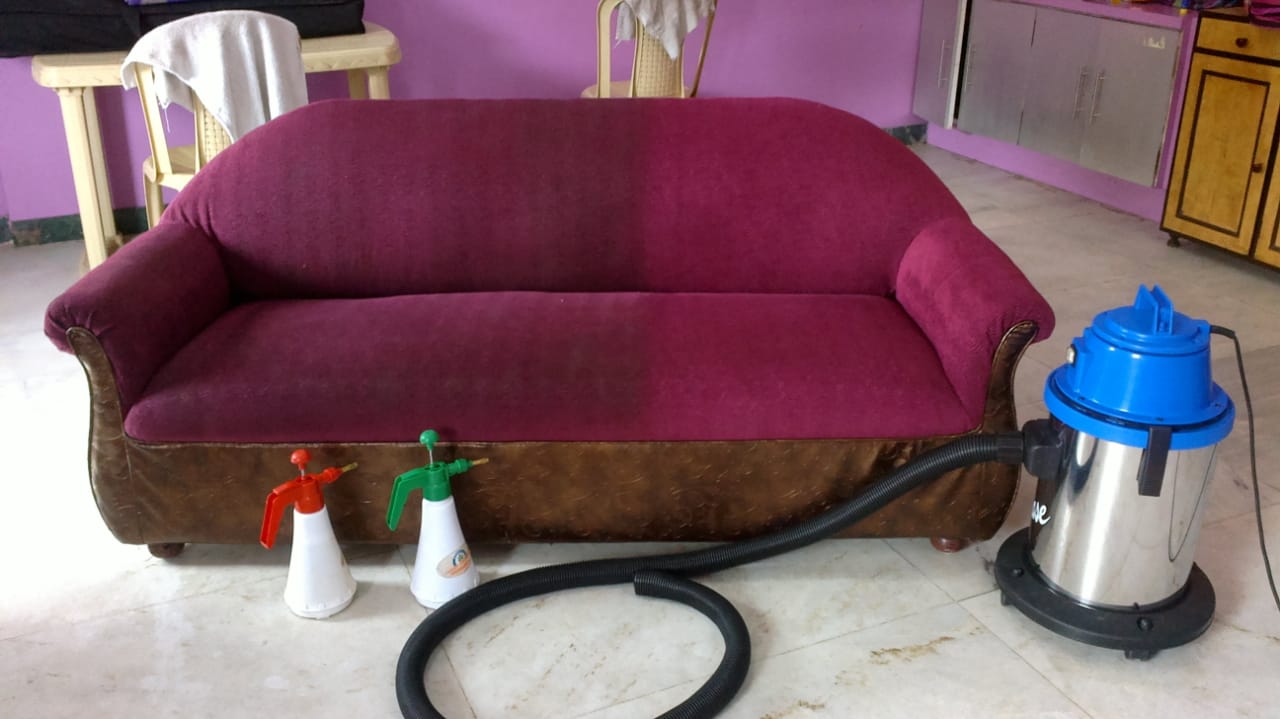 Fabric sofa half cleaning