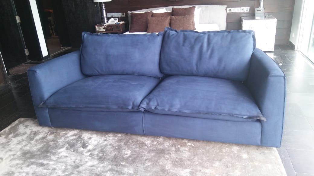 Italian leather sofa after cleaning
